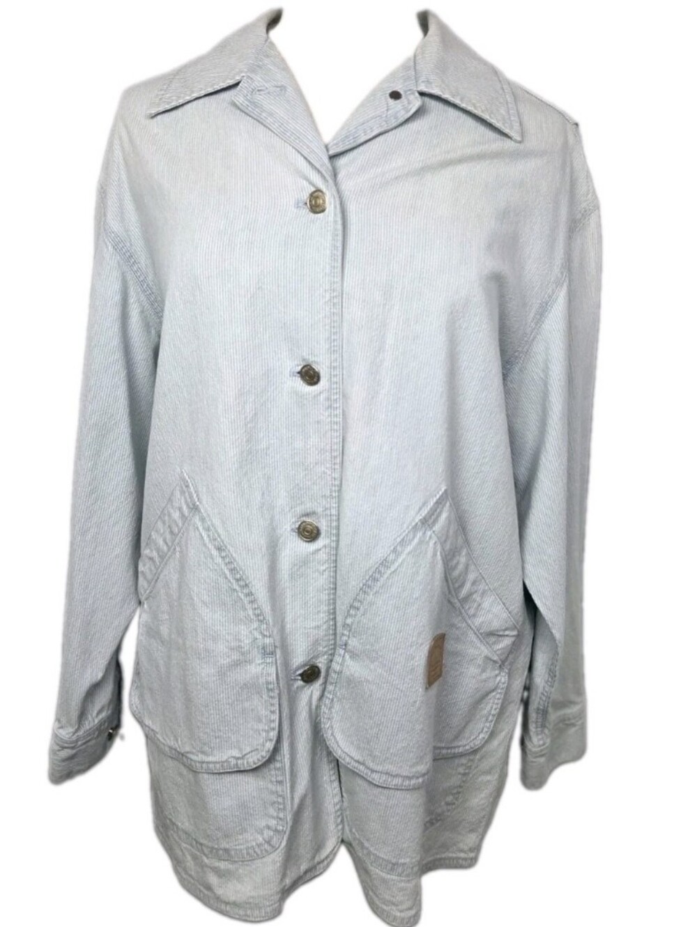 VTG Lauren Ralph Lauren Barn Chore Jacket Women's Medium Hickory Stripe 80s RARE